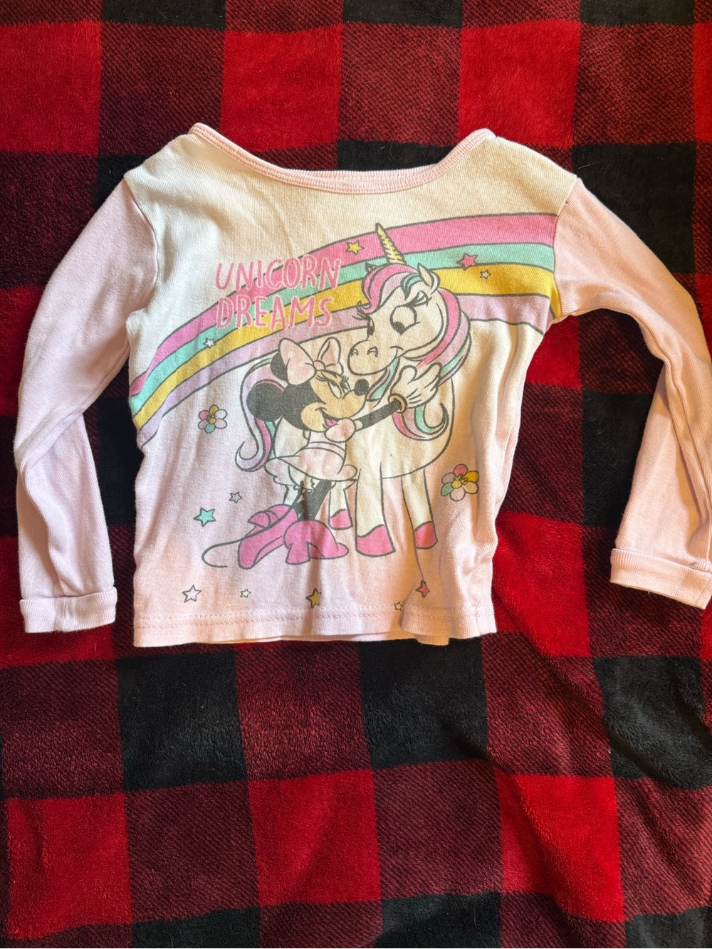 Minnie Mouse Unicorn Dreams Light Pink Long-Sleeve Tee